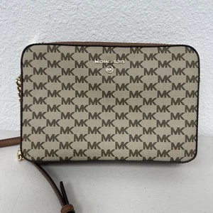 Michael Kors Jet Set Artikel große Ost-West-Reißverschlusskette MK Leder Umhängetasche - Bild 1 von 10