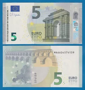 EUROPEAN UNION 5 EURO 2013 UNC "M" PORTUGAL P 20m Prefix MA Sign LAGARDE, P 20 m - Picture 1 of 1