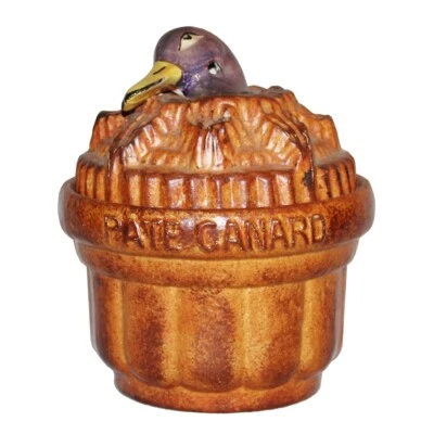 Ancienne petite terrine trompe l'oeil Pâté de Canard Faucon Rouen de G. Dreyfus - Photo 1/4