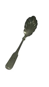 Vintage Brazil Silver Sugar Spoon Monogram Shell Shape 5.5" Long Silverplate - Picture 1 of 6