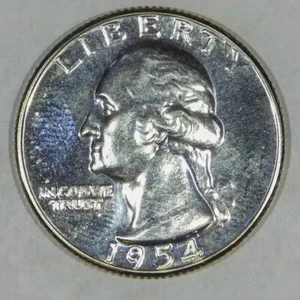 ***VINTAGE AMERICAN SILVER COIN***1954 PROOF Washington Quarter Y708 - Picture 1 of 2