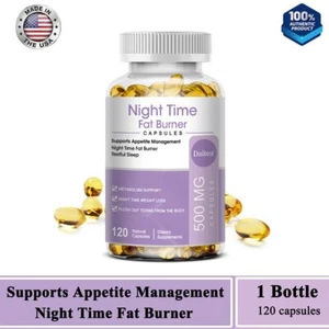 Night Time Fat Burner Capsules Metabolism Support 120 Capsules - Picture 1 of 9