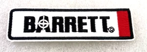 Vintage Barrett Schusswaffen Gewehr Zielfernrohre Werbung Patch Neu NOS 1980-90er - Bild 1 von 3