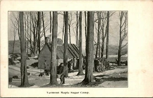Vermont Maple Sugar Camp - Hütte Bäume Schnee UNP unbenutzt UDB Postkarte T10 - Bild 1 von 2