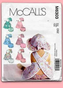 McCall's 6303 UNCUT Baby Dress, Hat and Panties Sewing Pattern - Picture 1 of 6