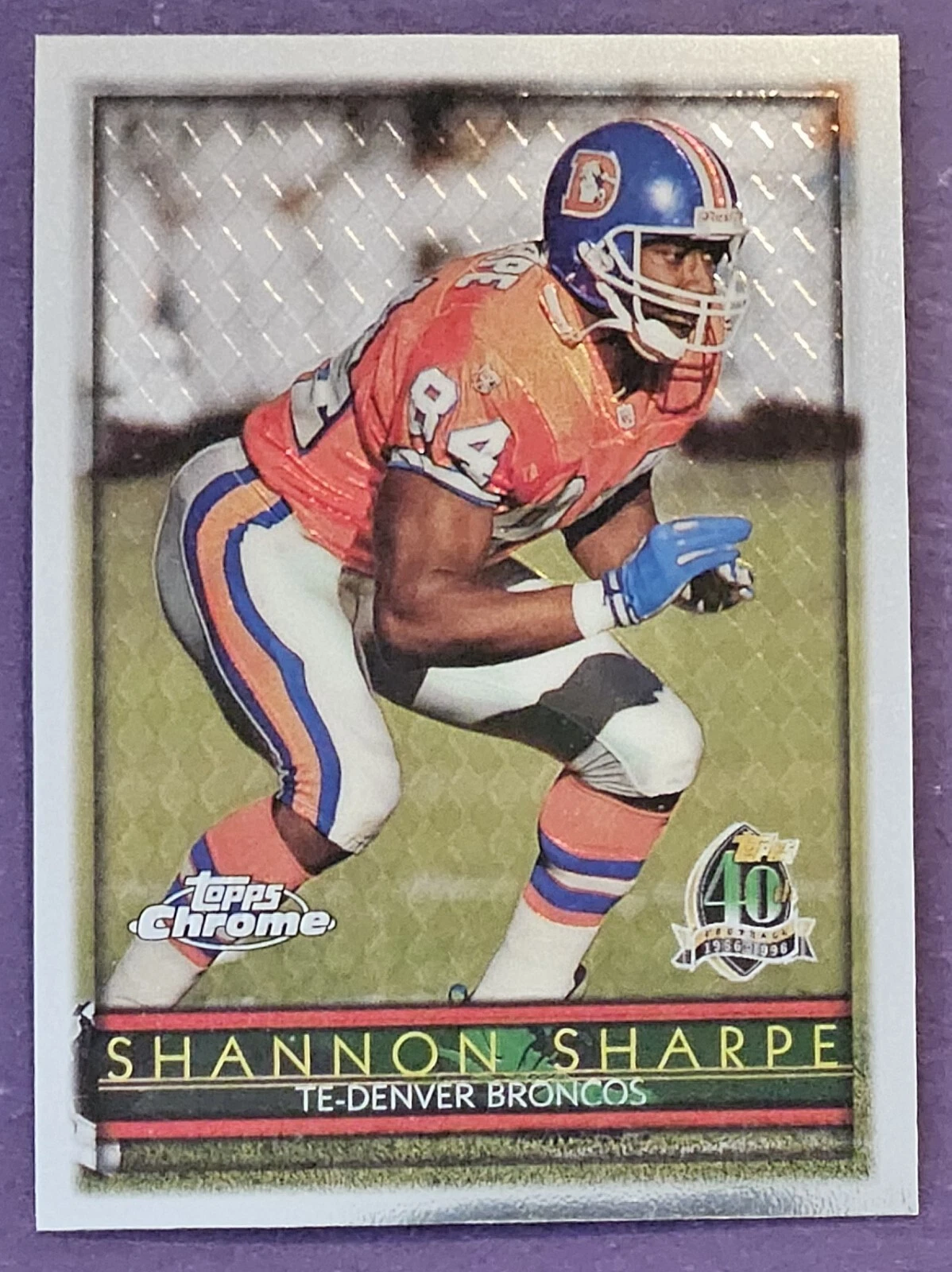 1996 Topps Chrome #38 Shannon Sharpe Football card! Denver Broncos! HOF!