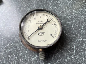 rare vintage antique Crosby Bourdon Pressure Gauge 4" face stationary engine - Picture 1 of 4