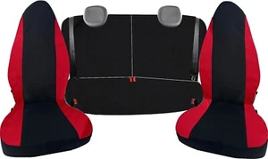 coprisedili per aygo in cotone rosso/nero, su misura- made in italy - Imagen 1 de 4