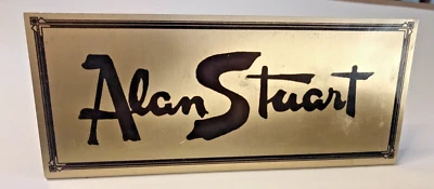 Alan Stuart Advertising Sign Metal VTG Department Store Brand Counter Display - Image 1 of 4
