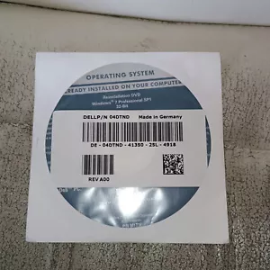 DVD DELL Réinstallation Windows 7 Professionnel SP1 32 bits - OFFICIEL - Picture 1 of 2