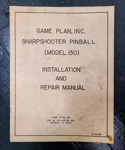 SHARPSHOOTER PINBALL INSTALLATION AND REPAIR MANUAL ORIGINAL - Picture 1 of 1