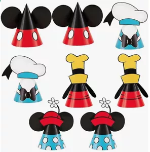 CAPPELLI Disney topolino & amici festa di buon compleanno 8 pezzi BOMONIERE Minnie - Foto 1 di 6