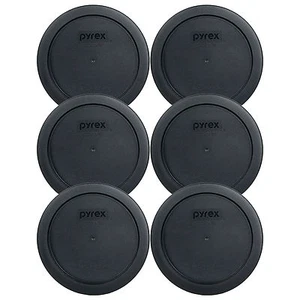 Pyrex 7201-PC 6" Black 4 Cup Plastic Storage Cover Lid 6 Pack New for Glass Bowl - Picture 1 of 3