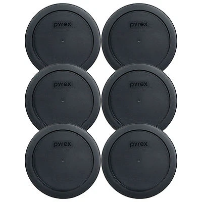 Pyrex 7201-PC 6" Black 4 Cup Plastic Storage Cover Lid 6 Pack New for Glass Bowl