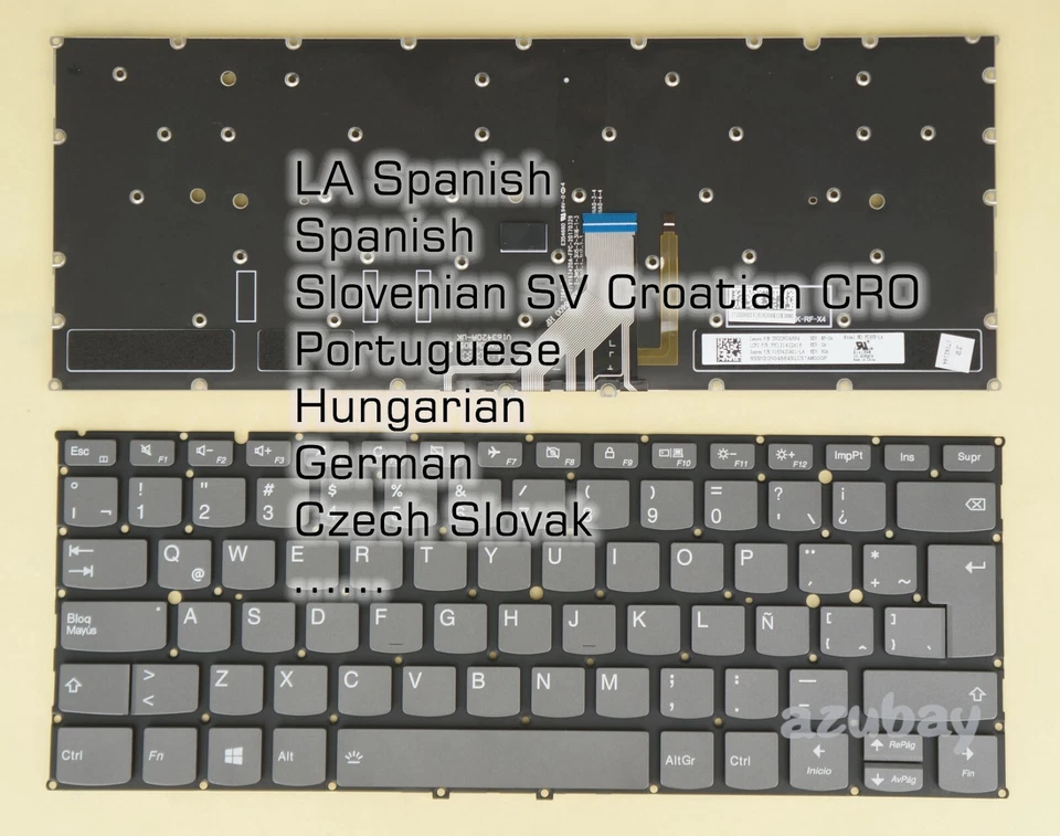 Клавиатура для Lenovo Yoga 920-13IKB/стекло Yoga 6 pro Flex Pro-13IKB с подсветкой серая - Изображение 1 из 1