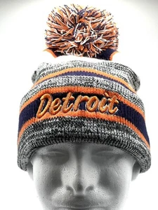 Sombrero Detroit Forro de Felpa Gorra PomPom Naranja Azul Marino Blanco Gris - Imagen 1 de 4