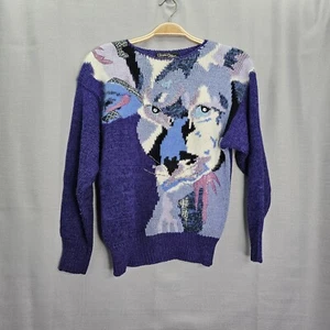 Vintage Christine Phillipé Pullover Damen Größe M Lila - Bild 1 von 9