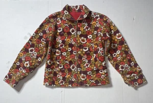 Preowned- Dutchmaid Full Zip Floral Corduroy Jacket Girls (Size 6) - Picture 1 of 5