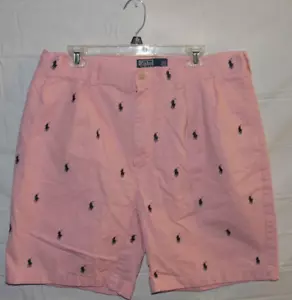 POLO RALPH LAUREN TYLER MEN'S PINK PLEATED COTTON SHORTS SIZE 38 WAIST 38" - Imagen 1 de 4