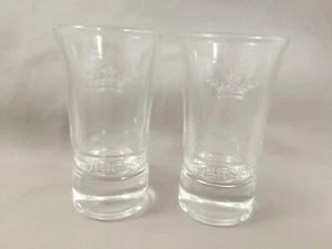 2 Brand New Sobieski Vodka Shot Glasses Embossed Crown Logo NIP - Picture 1 of 2