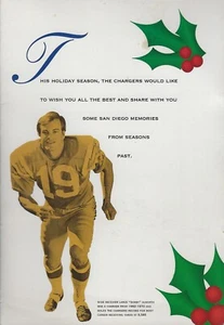 1994 San Diego Chargers Christmas Card - Lance Alworth Ron Mix HOF John Hadl - Picture 1 of 3