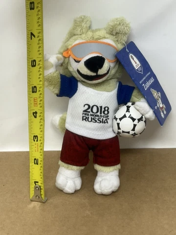 NEW NWT 2018 FIFA World Cup Russia Official Mascot Zabivaka 7.5" Wolf Plush Toy Cover