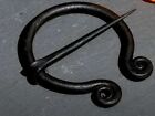 Set of 5,Hand-Forged Steel Pennanular Brooch with Curled Spiral Terminals,Viking