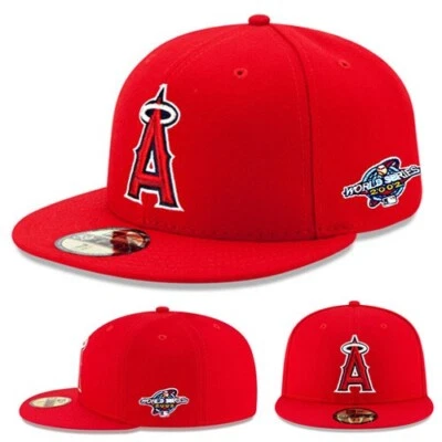 New Era Anaheim Angels Fitted Hat MLB 2002 World Series Side Patch Classic Cap - Image 1 of 4