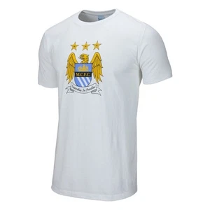 Manchester City Soccer T-Shirt- Adult Sizes-Color White - Picture 1 of 2