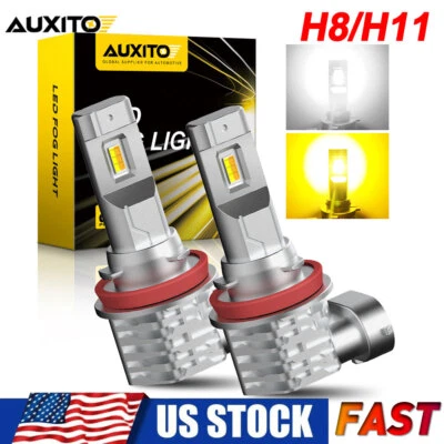 2pcs Switchback H11 H16 H8 LED Fog Light Bulbs Dual Color Yellow White Canbus US - Изображение 1 из 4