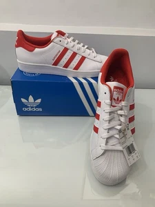 Nuovissime Adidas Superstar Cloud bianche rosso vivo da uomo taglia 10,5 11 GZ3741 - Foto 1 di 10