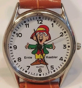 Vintage Ernie Keebler, "the Elf" Men's Quartz Watch Japan Movement Leather Band  - Picture 1 of 13
