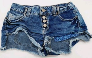 Amethyst Shorts Womens Size 5 Shorty Short Blue Cotton Hot Pants Jeans - Picture 1 of 7