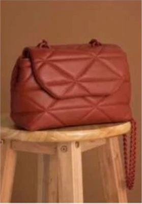 MOTF Women’s Quilted Small Bag Between Brown Red And Orange  - Image 1 of 4