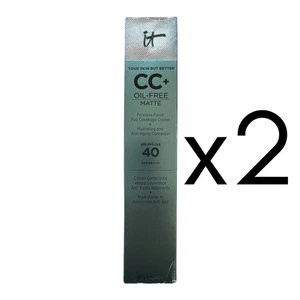 It Cosmetics CC+ Oil-Free Matte Poreless Finish Cream SPF 40 Rich LOT OF 2 NIB - Picture 1 of 3