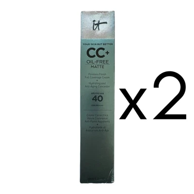 It Cosmetics CC+ Oil-Free Matte Poreless Finish Cream SPF 40 Rich LOT OF 2 NIB - Image 1 of 3