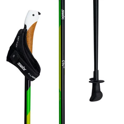 Swix CT4 Premium Nordic Walking Stöcke Lime Klickschlaufe Just Go Spitze NEU