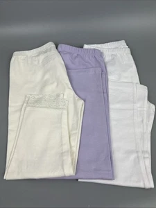Place Girls Leggings Lot Of 3 White / Purple/ Off White Size Large, 10/12 - Picture 1 of 8
