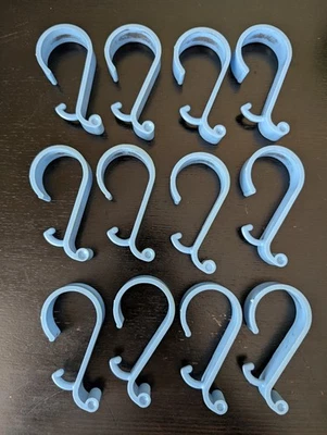 Anéis de ganchos de cortina de chuveiro vintage MCM 12 peças 3,25" azul  - Imagem 1 de 3