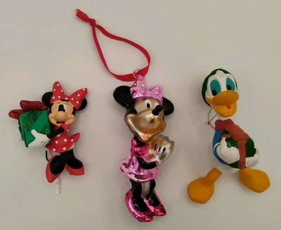 Walt Disney Minnie Mouse & Donald Duck Christmas Ornaments, Lot Of 3 - Image 1 of 4