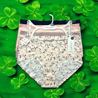 Laura Ashley~Bragas cortas para mujer florales/sólidas 5 pares LS9549~Talla XL ~GRAN CALIDAD Foto 1 de 4