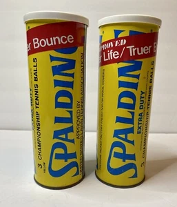 Juego De Colección De 2 Botes De Pelotas De Tenis Campeonato Spalding Años 80 Sellados Con Llave - Imagen 1 de 7