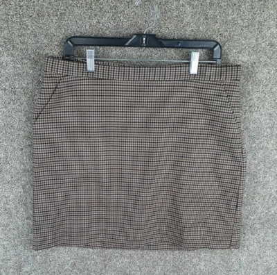 Minifalda profesional Banana Republic a cuadros a cuadros para mujer 14 bolsillos marrones académica Foto 1 de 4