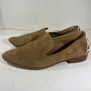 Mocasines planos de gamuza marrón tostado Crown & Ivy Inez para mujer con estampado de cebra talla 6,5 - Imagen 1 de 15