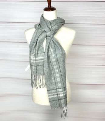 Ann Taylor кашемир длинный шарф серый с бахромой унисекс новый без ЯРЛЫКОВ - Изображение 1 из 4