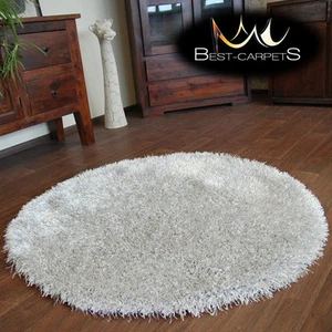 AMAZING SOFT & THICK CIRCLE ROUND RUG 'LOVE SHAGGY' Polyester 6cm HIGH QUALITY - Picture 1 of 1