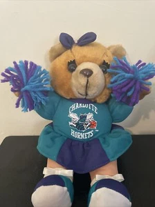 1994 NBA Charlotte Hornets Teddybär Cheerleader 8 Zoll Plüsch Stofftier Bär Vintage - Bild 1 von 4