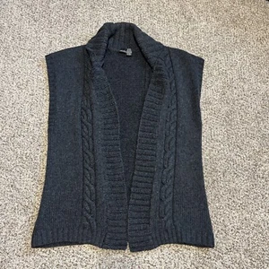 Doncaster Collection Open Front Cardigan Gray Sleeveless Sweater Size XL - Picture 1 of 11