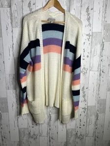 Hayden Los Angeles Colorblock Print Oversized Cardigan Sweater Size Medium/Large - Picture 1 of 6