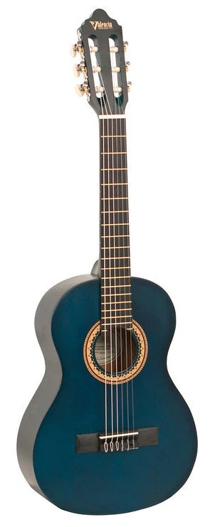 Chitarra Classica 3/4 ridotta Valencia  mogano blu trasparente VC203TBU - Immagine 1 di 4